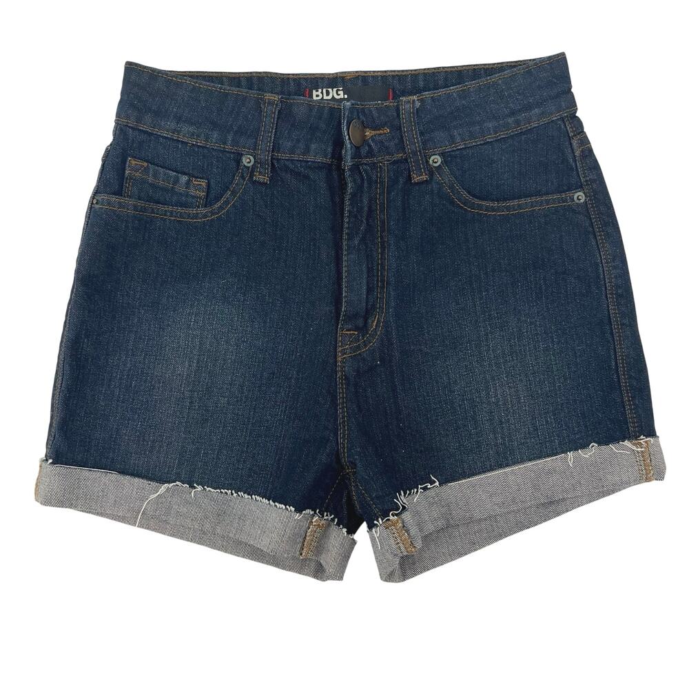 Urban Outfitters BDG High Rise Cuffed Shorts Womens 26 Blue Dark Wash NWOT